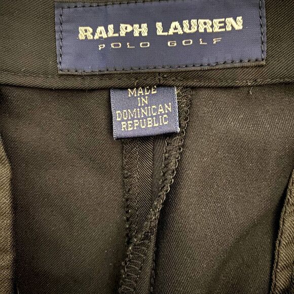 Vintage Ralph Lauren Polo Golf Trouser Pants Solid Black Pleat Leg Preppy Size 8 - Picture 6 of 8